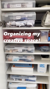 shelves organizing creative space
